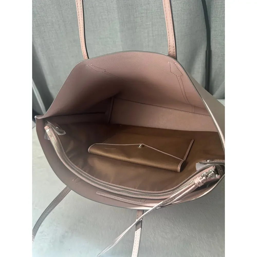 Tory Burch Perry Leather Large Tote Light Mauve‎ NWOT Classic Career